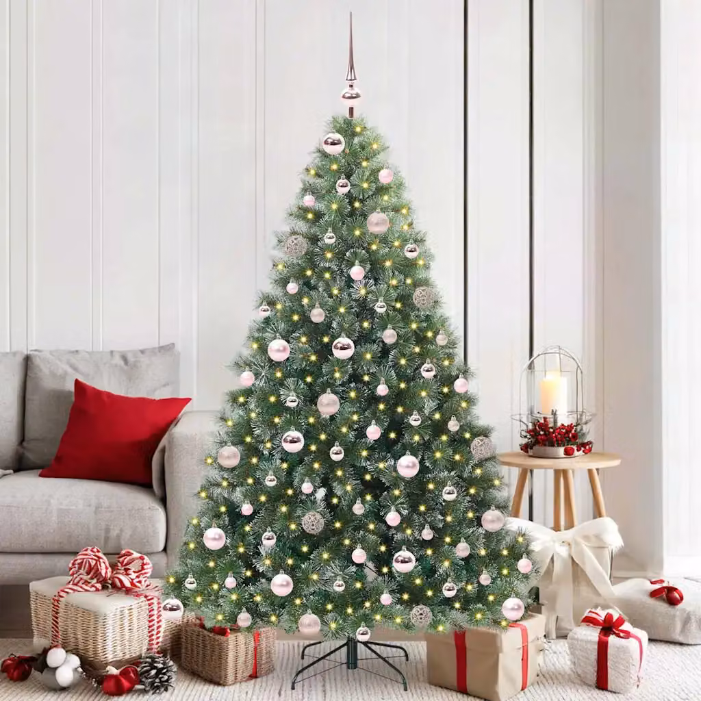 Albero di Natale artificiale vidaXL verde con 300 LED luce bianca calda, Altezza: 180 cm, in PE e PVC – 1