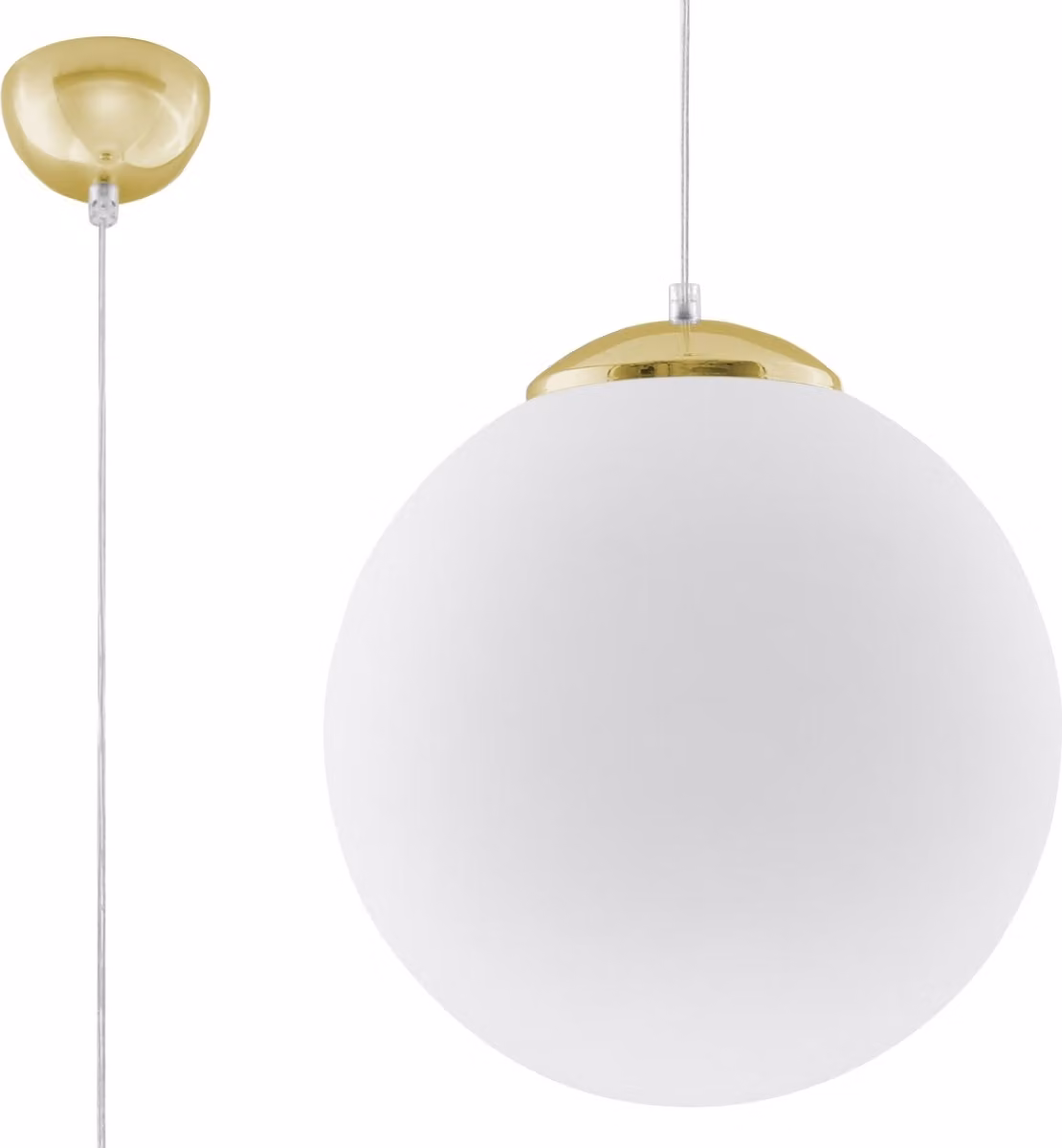 Lampada a sospensione FRANCO oro-bianca 1xE27x60W in vetro, dimensioni: 80x30x30 cm, IP20, Pure Lume