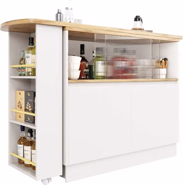 Credenza Girevole 360¡ã con Ripiani e Vetro ¨C Xylo ¨C Cucina e Ristorante 90x45x100