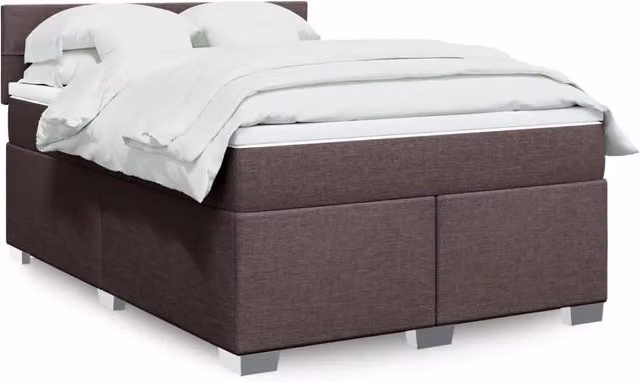 Letto Ibrido con Materasso vidaXL in Legno di Pino e Tessuto, Marrone e Bianco, L/P/H: 140 x 200 cm