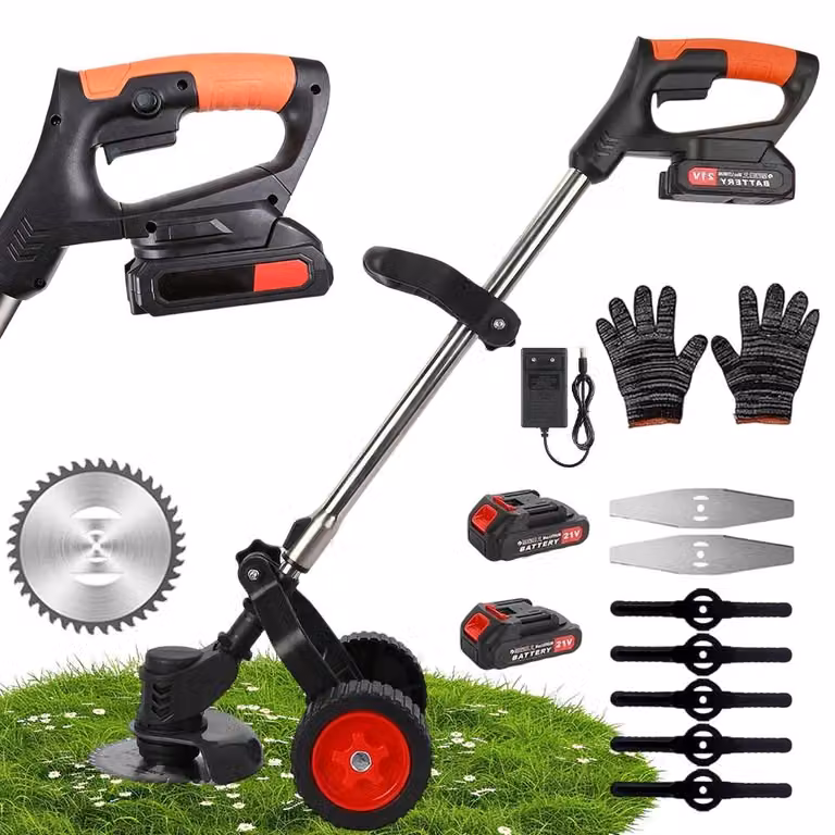 Tagliaerba elettrico - 18.000 giri al minuto - Senza fili - Potente - Design ergonomico - Batteria inclusa