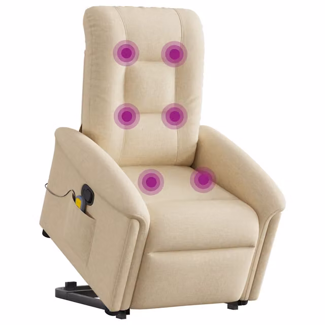 Poltrona Alzapersona Reclinabile con Assistenza Elettrica vidaXL in Tessuto Beige per Anziani
