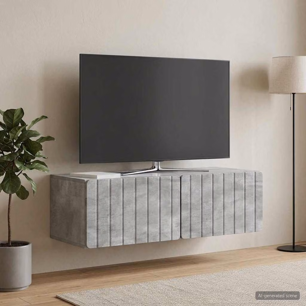 vidaXL Mobile Porta TV da Muro Moderno Grigio, L/P/H: 98 x 41 x 30 cm