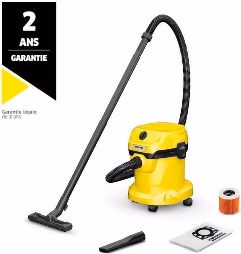 Aspirapolvere con serbatoio acqua e polvere 15l 1000w giallo e nero Karcher 16280110