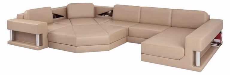 Ecksofa Sofa Couch Polster Garnitur Leder Sofas Ecke Wohnlandschaft U-Form xxl
