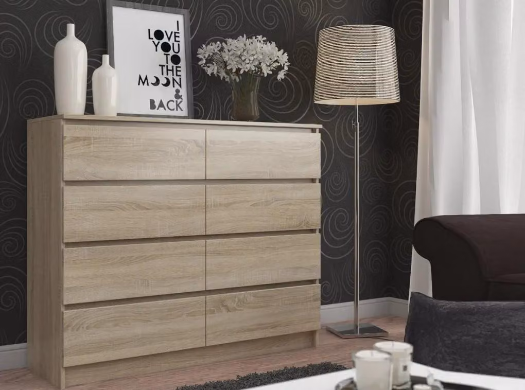 Comò largo con cassetti SAVRILA - rovere sonoma