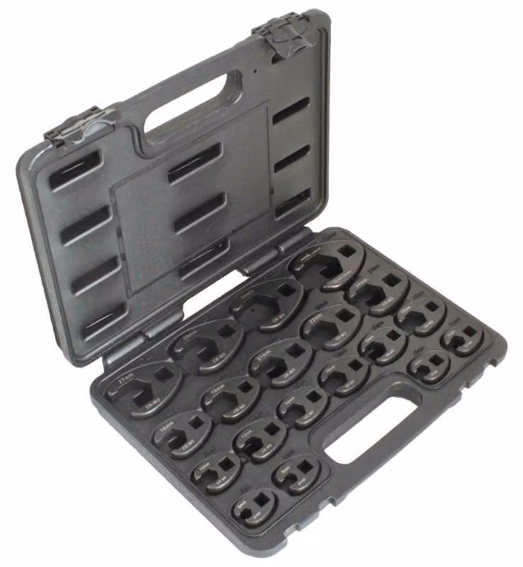 Set-kit chiavi a forchetta per tubi freno e carburante, 8–32 mm, 19 pezzi