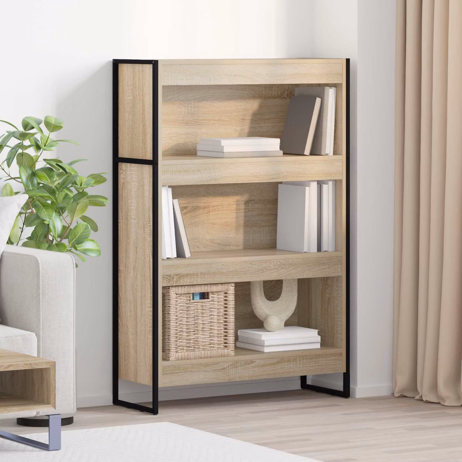 vidaXL Armadio per Libri in Stile Industrial in MDF e Metallo, Colore Marrone, L 80 x P 30 x H 121 cm