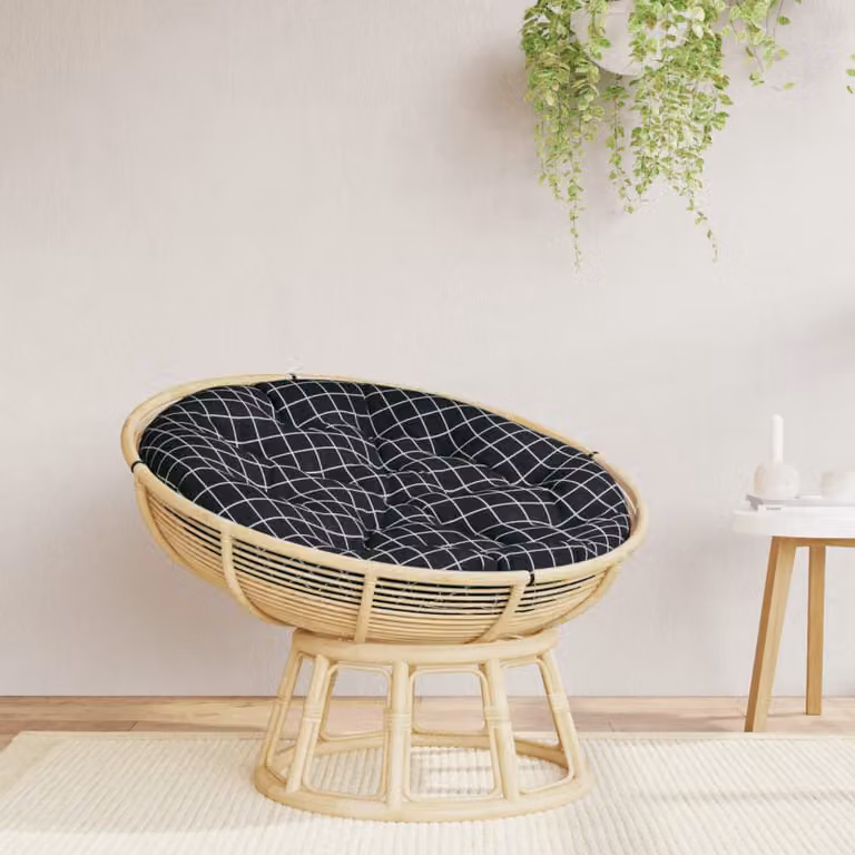 vidaXL Cuscino Rotondo Nero Multicolore in Tessuto Oxford Traspirante e Idrorepellente Ø 100 x 11 cm