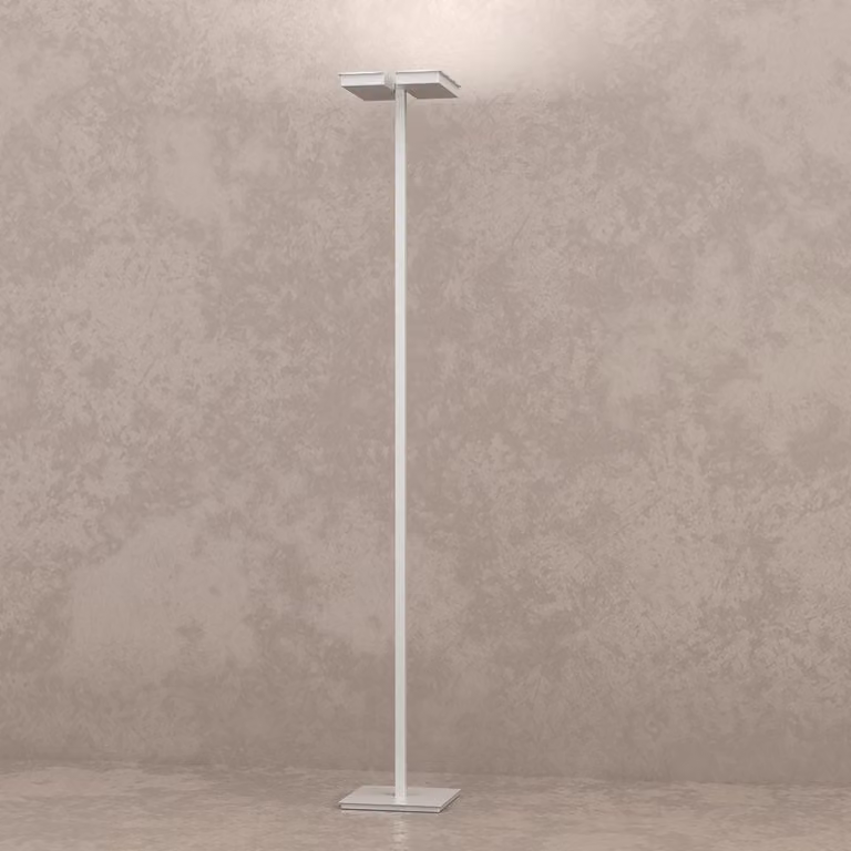 Piantana Moderna Style Metallo Grigio Vetro Bianco 6 Luci Gx53