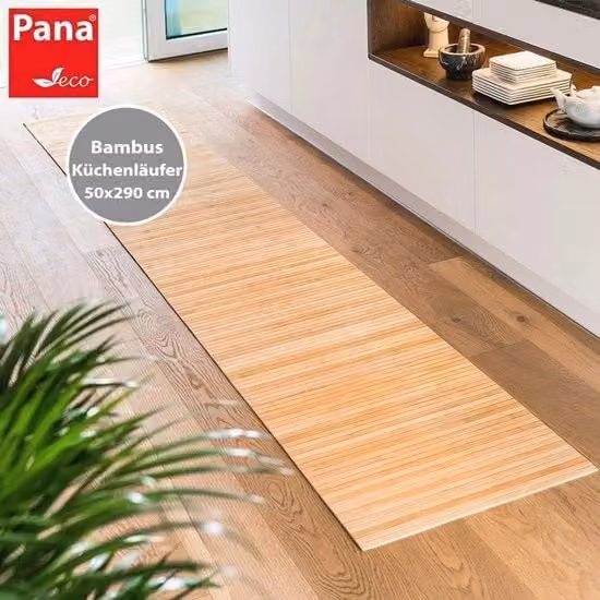 Tappeto da Cucina in Bambù Sostenibile - Antiscivolo e Lavabile, 50 x 290 cm