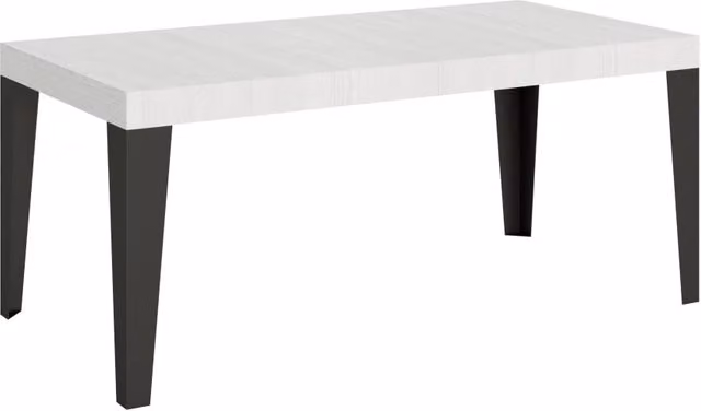 Tavolo Allungabile Moderno GIORDANOSHOP Bianco Frassino con Telaio Antracite L/P/H: 200-304 x 90 x 77 cm