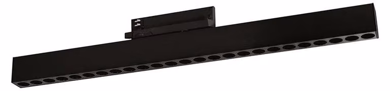Reglette Led Antiabbaglio a Binario 48V 24W 2162Lm 4000K CRI>90 Fascio 38° IP20 - Alluminio Pressofuso Nero - Gealuce