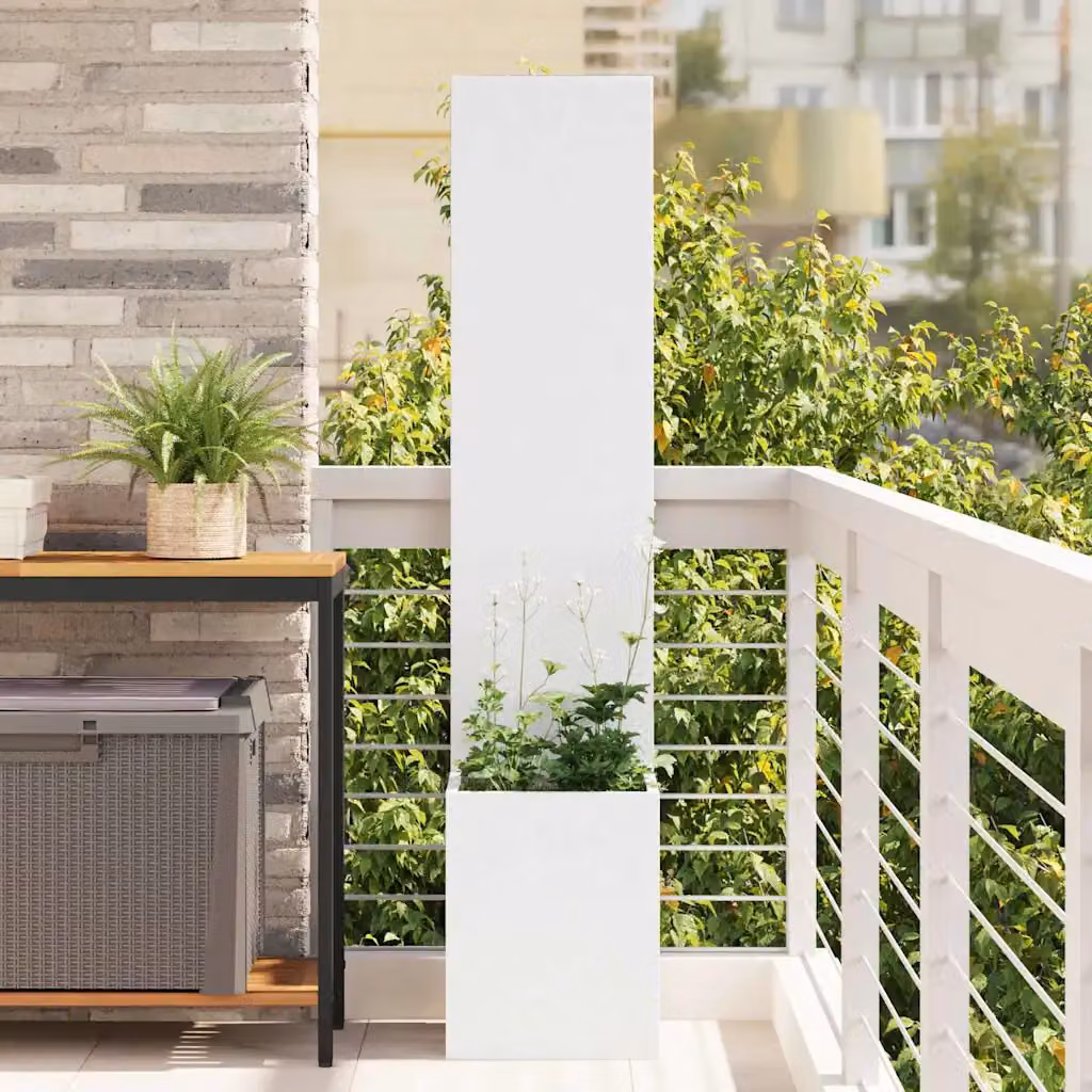 Schermo per privacy da giardino vidaXL in acciaio bianco, L/P/H: 32 x 32 x 150 cm