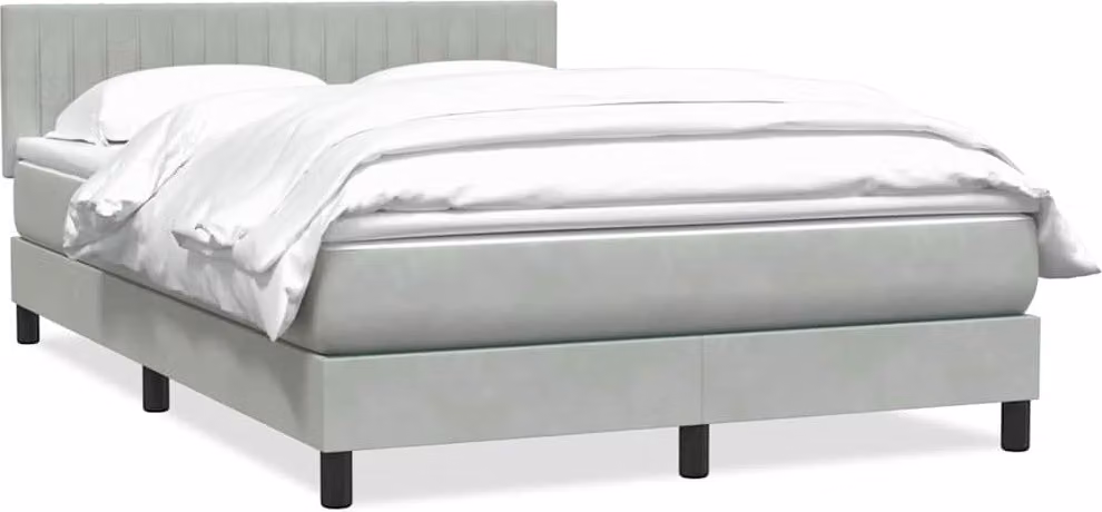 Maison Exclusive - Giroletto a Molle con Materasso Grigio Chiaro 160x210cm Velluto