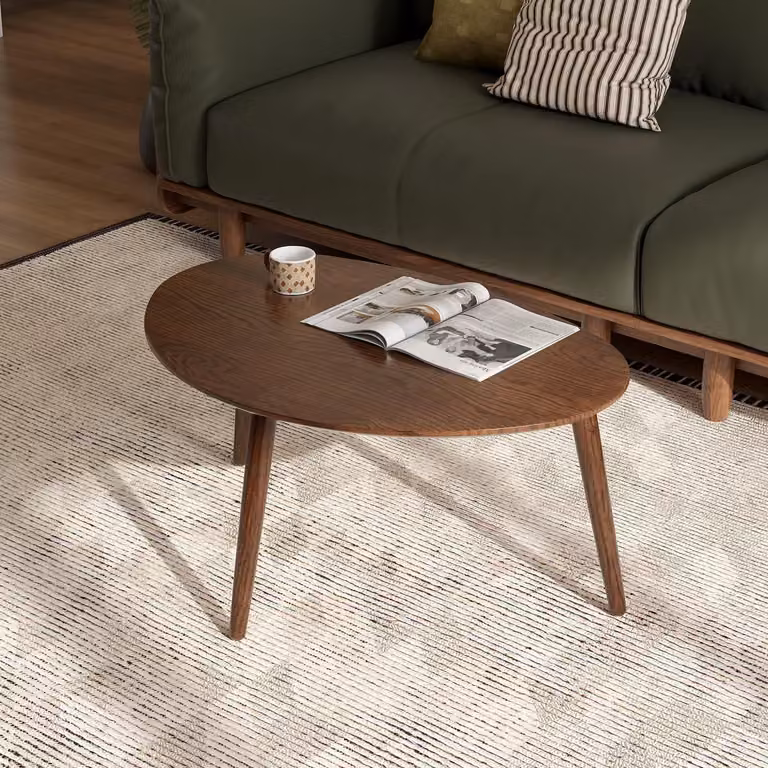Tavolino da caffè in legno massello, noce, dimensioni 85x58x40 cm