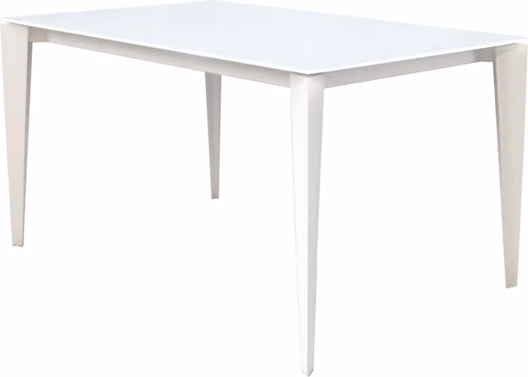 Milani Home - tavolo da pranzo allungabile 160-210-260 x 90 cm, bianco e trasparente, piano in vetro temperato, struttura in acciaio