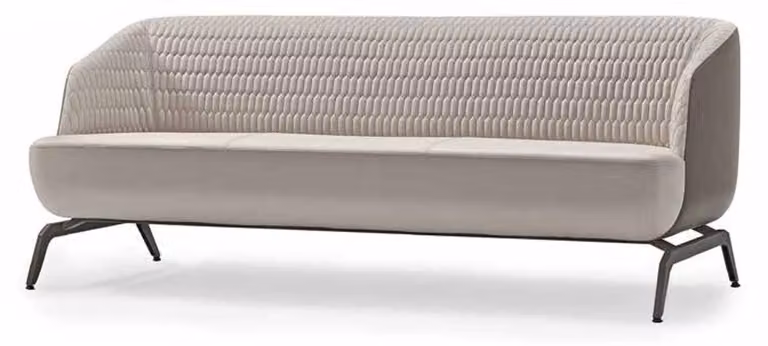 Weiße Polstercouch Designer Wohnzimmer Sitzmöbel 3-Sitzer Textilsofa