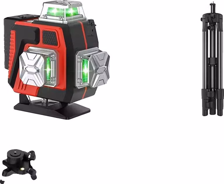 Livello laser, tecnologia 4D, telecomando, con treppiede