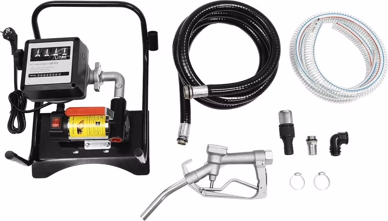 Pompa di trasferimento gasolio - Pompa a ingranaggi - 200 W - 220 V con spina UE - 45 l/min - 3600 giri/min - Ghisa