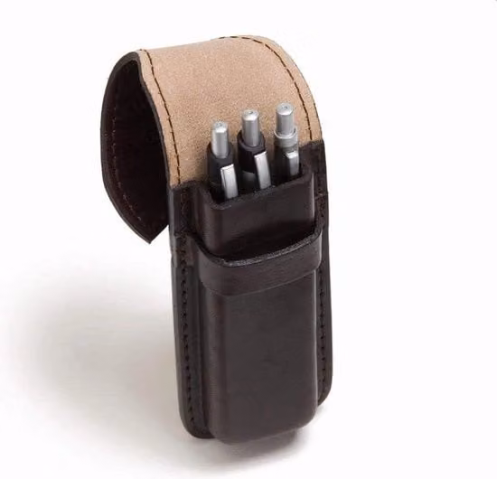 Portapenne in legno per 3 penne, colore marrone, L: 16 cm, P: 2 cm, H: 55 cm