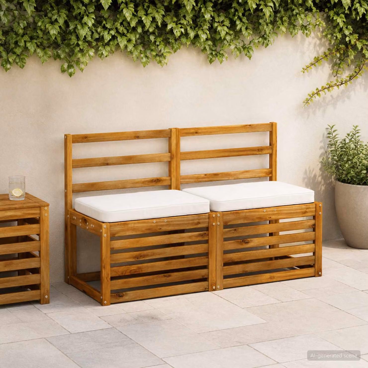Cuscino per Panchina vidaXL VUGHT Bianco in Poliestere con Rivestimento Lavabile e Resistente ai Raggi UV