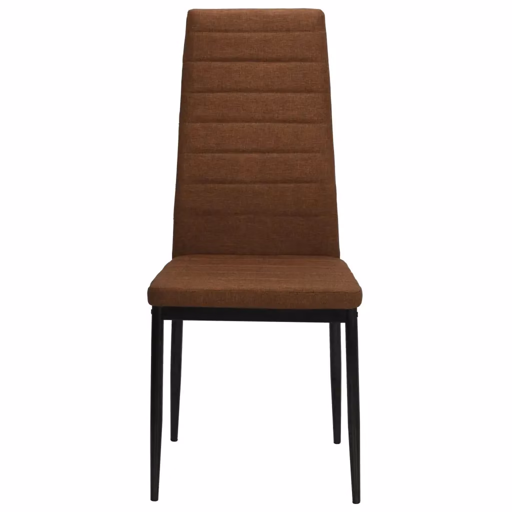 Set di 4 sedie da pranzo moderne vidaXL in tessuto marrone con struttura in metallo – 2