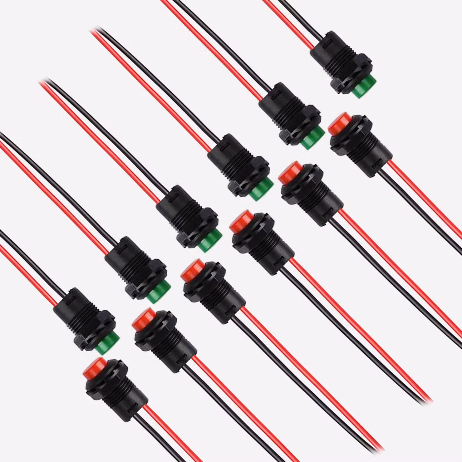 Pulsante a fungo piccolo, diametro 12 mm, interruttore a pressione, 12V, per PC