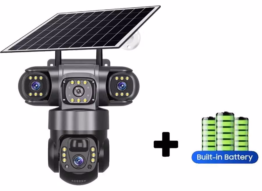 Telecamera di sicurezza, risoluzione 15 MP, alimentazione solare, 4G, senza scheda