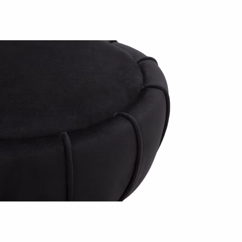 Sgabello Flower Mauro Ferretti Nero e Oro con seduta in velluto ø 40 x H 44 cm – 2
