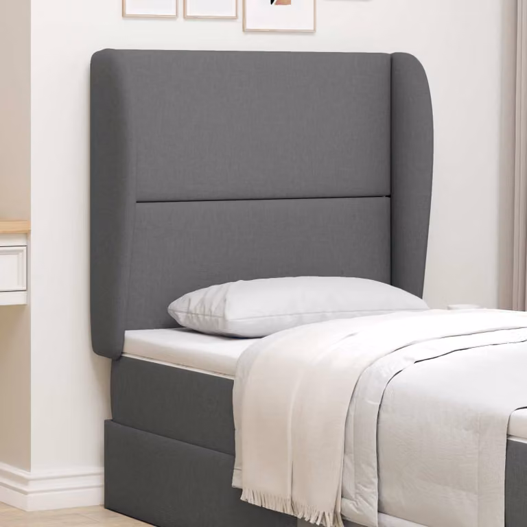 Testata del letto imbottita moderna vidaXL in tessuto grigio sfumato