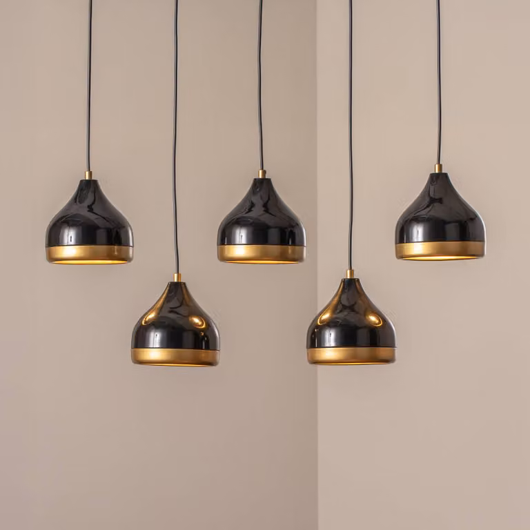 Lampada a sospensione Yildo Opviq, dimmerabile, Nero, Soggiorno / Sala da pranzo, Metallo, Moderno, Lampada a sospensione