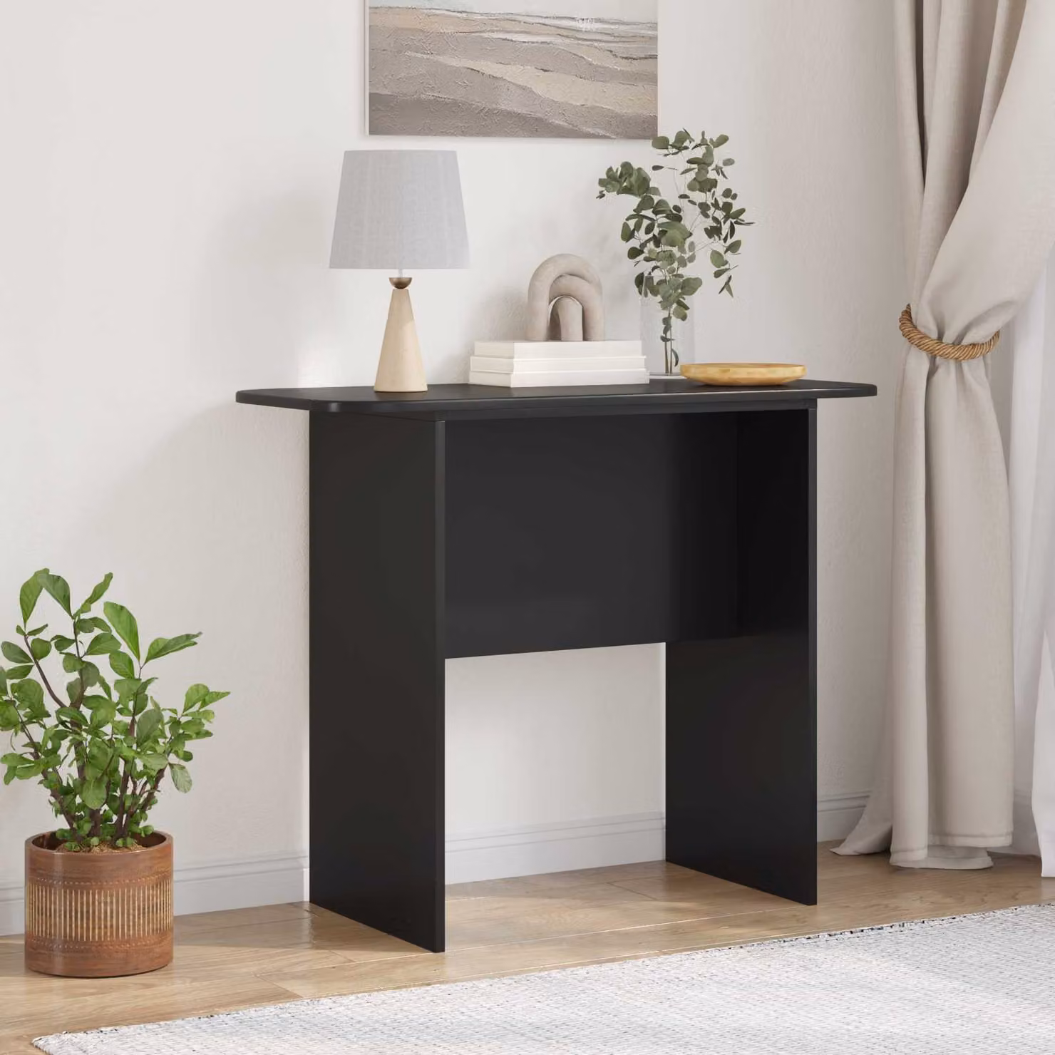 vidaXL Tavolo consolle moderno in legno MDF nero L 93 cm x P 40 cm x H 75 cm