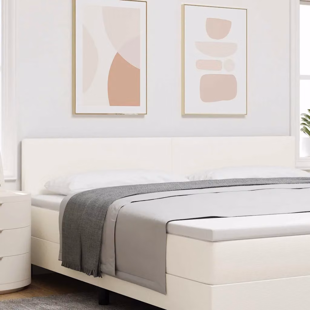 Testiera per letto con illuminazione LED vidaXL in tessuto cord beige, Larghezza: 200 cm