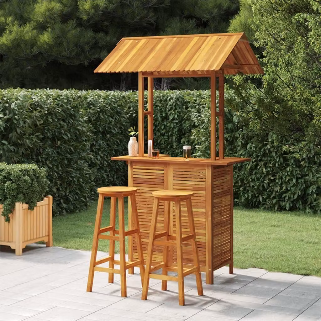 Maison Exclusive - Set da Bar per Giardino 3 pz in Legno Massello di Acacia