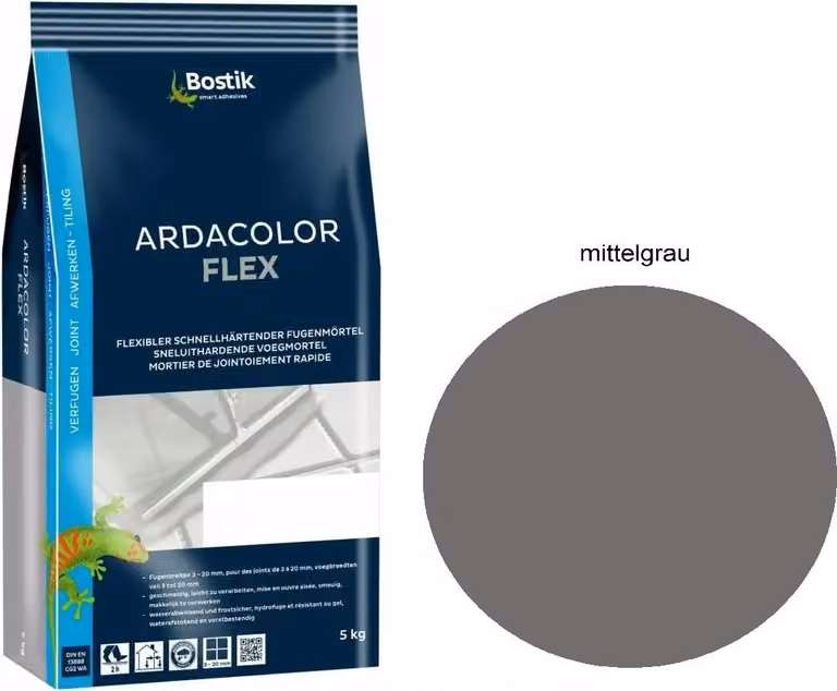 Bostik Ardacolor Flex Grout grigio medio 5Kg Piastrelle Pietra naturale Malta per stuccare