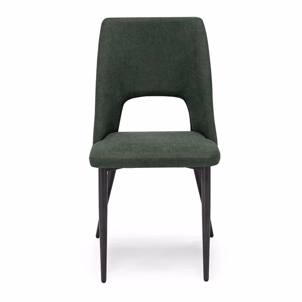 Sedia imbottita RAFF Redokasa con design moderno, rivestimento in tessuto idrorepellente e gambe in metallo, colore Verde Foresta, ideale per la tua sala da pranzo, cucina o soggiorno – 2