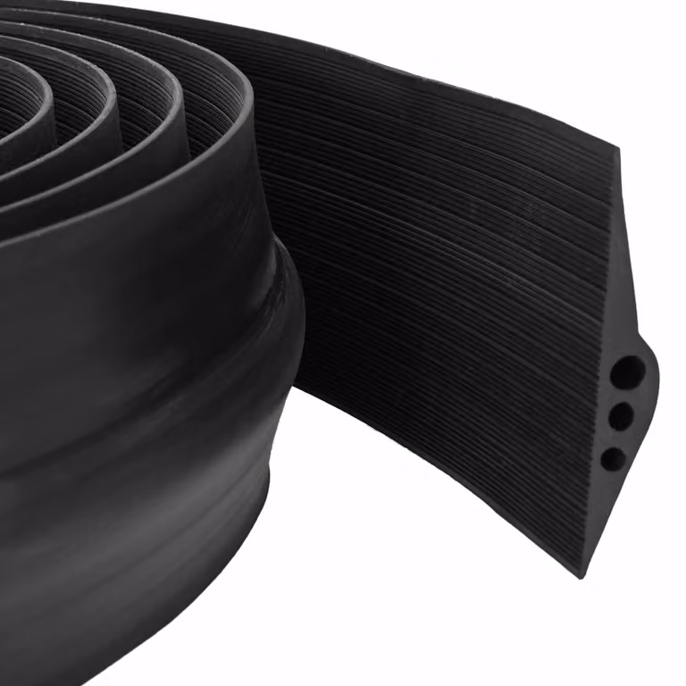 Guarnizione per porta garage vidaXL in gomma EPDM nera, impermeabile, Lunghezza: 250 cm, L/P/H: 112 x 20 mm