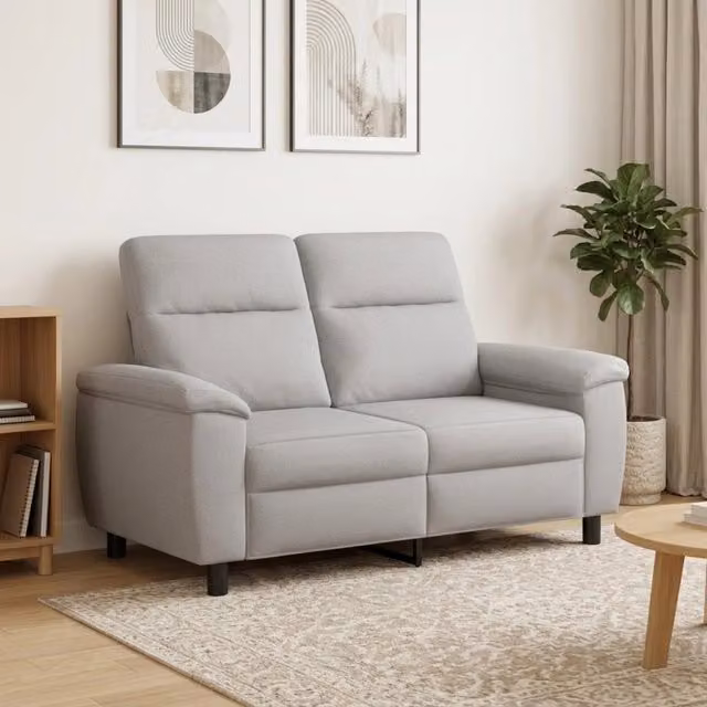 Divano moderno vidaXL in tessuto grigio e nero con struttura in metallo L: 158 cm, P: 90 cm, H: 95 cm – 1