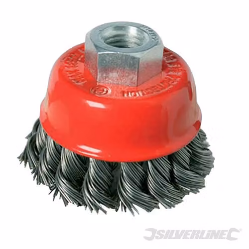 Silverline 486937 Spazzola per prese di corrente in acciaio intrecciato