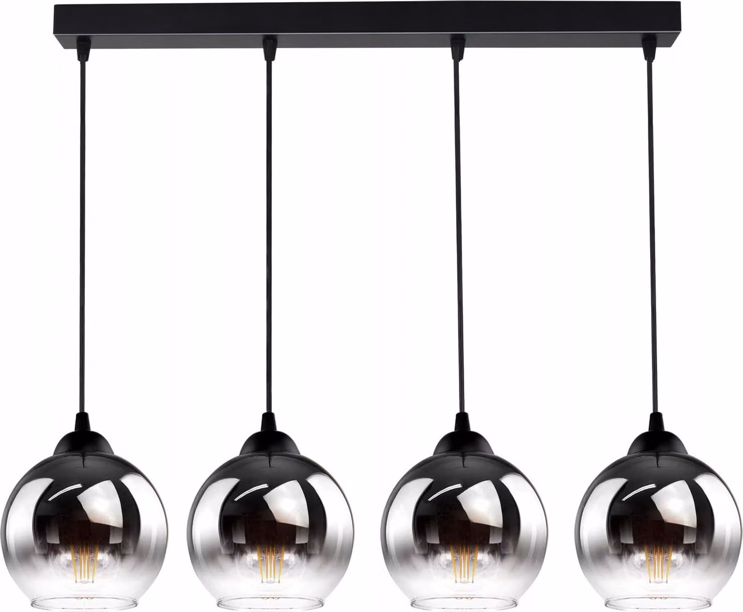 FKL DESIGN Home Deco Lampada da soffitto Lampada a sospensione a sfera Rame nero trasparente