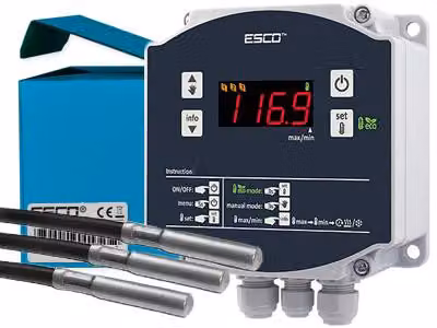 Monitoraggio della temperatura - Termometro impermeabile con 3 sonde remote - ALLARME - relè 10 A - DISPLAY - Misuratore a 3 canali - Intervallo di misura -50,0...+150,0 °C - TM-30H ESCO