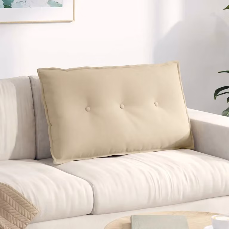 vidaXL Cuscino per la schiena beige in microfibra e poliestere L 80 cm x P 50 cm