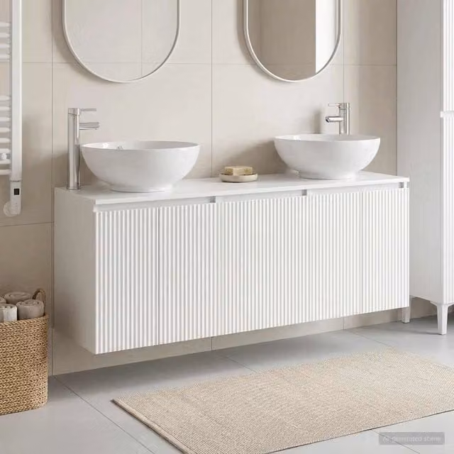 Set di Armadi da Bagno 3 pz Bianco Lucido 49,5 x 44,5 x 65 cm 3405691