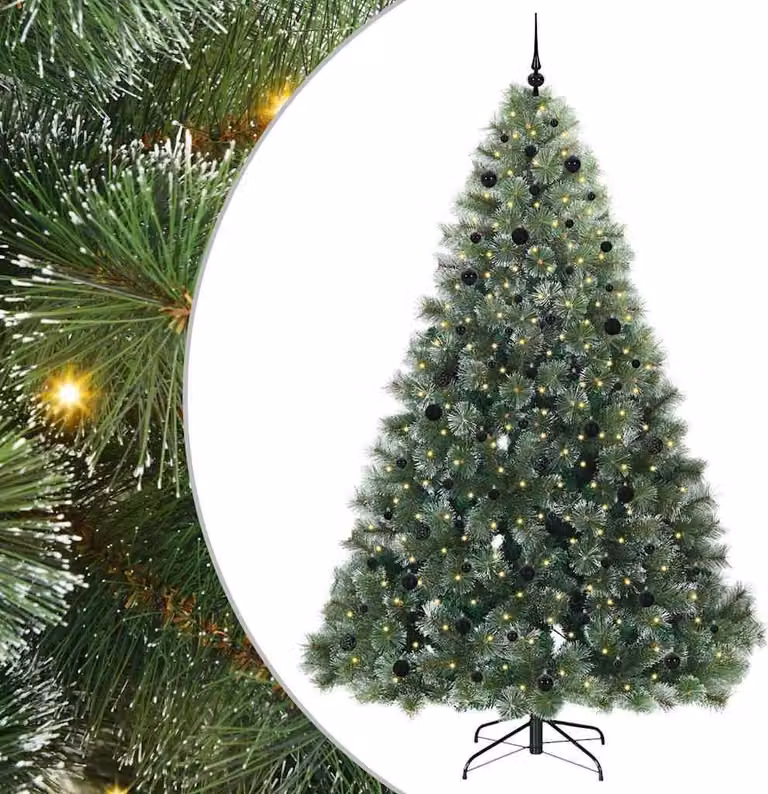 Albero di Natale artificiale con 300 LED Verde 240 cm PE e PVC