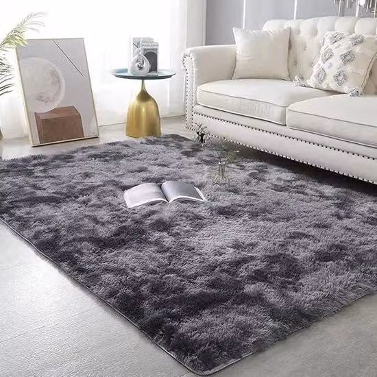 Tappeto moderno NIULAA grigio in microfibra di poliestere, lavabile e antiscivolo, L: 160 cm x P: 230 cm