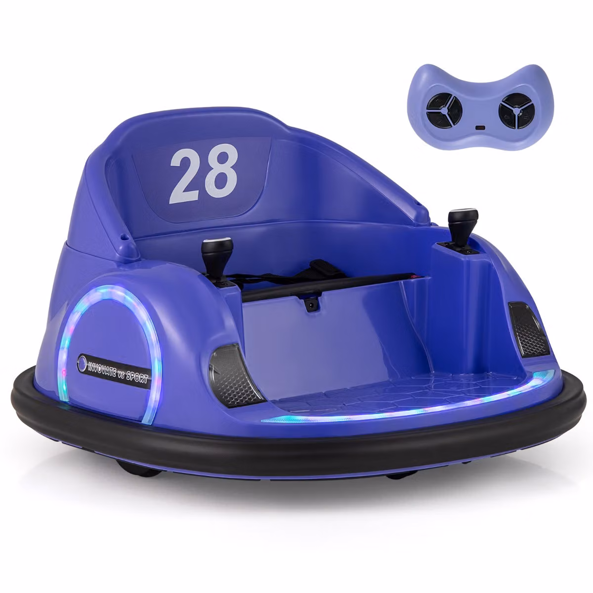 Auto Costway per bambini con luci LED, musica e suoni, connessione wireless, colore viola, per età dai 18 mesi in su