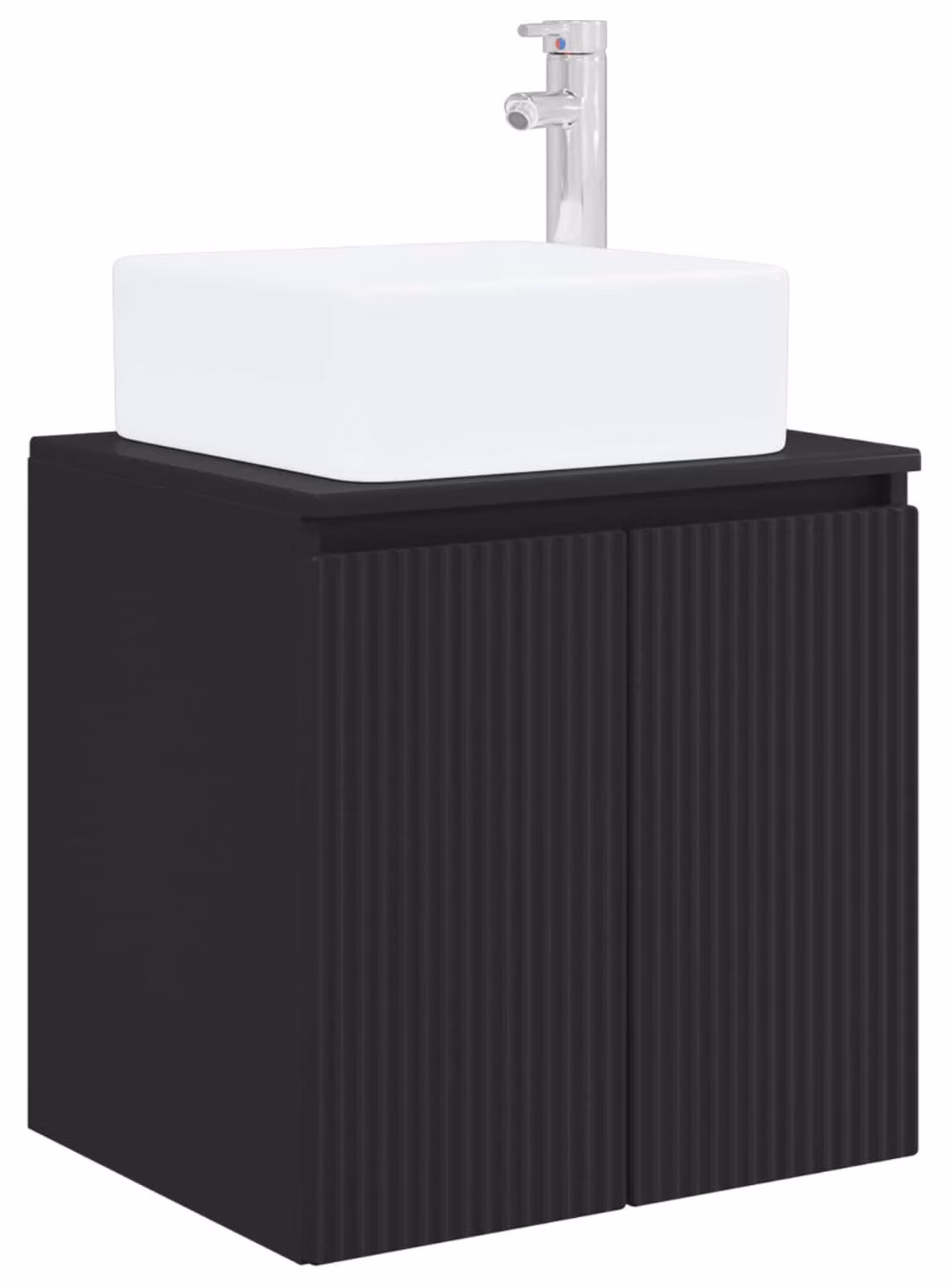Mobile Lavabo da Parete Nero 49,5 x 41 x 63 cm