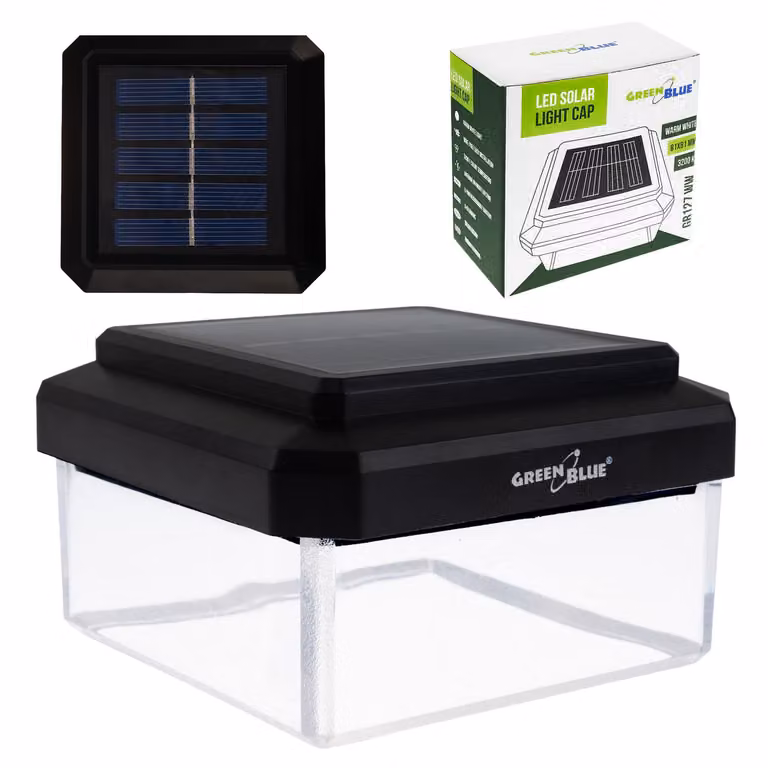 Lampada solare a LED GreenBlue per pali 100 x 100 mm, copertura a busta, 3200 K, GB128 WW