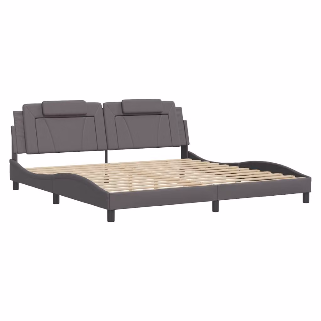 Giroletto Viana senza Materasso Grigio 200x200 cm in Pelle finta